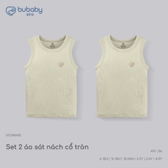 (6M-5Y) Set 2 áo sát nách cổ tròn Siro Rib Bé trai Bé gái - BSR340403 BSR340404 BSR350000| Quần áo BU Baby Chính Hãng