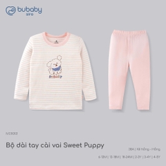 (6M-5Y) Bộ dài tay cổ tròn Thu êm Bubaby Cotton BCT110404 | Quần áo BU Chính hãng