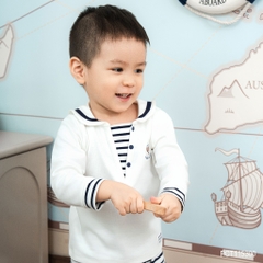 (6M-5Y) Bộ quần áo Bubaby thủy thủ dài tay BuBu cho bé trai bé gái BU Baby Cotton PCT115300