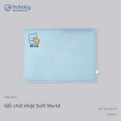 Gối chữ nhật Soft World Gối Gấu nhỏ Bubaby Bambus mềm mát cho bé sơ sinh CBB0500| BU Baby chính hãng