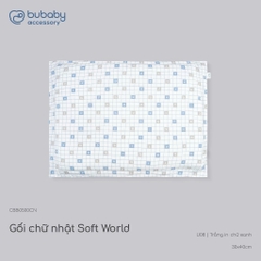 Gối chữ nhật Soft World Gối Gấu nhỏ Bubaby Bambus mềm mát cho bé sơ sinh CBB0500| BU Baby chính hãng