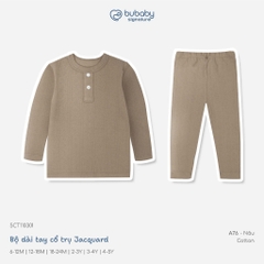BU Baby (6M-3Y) Bộ dài tay cổ trụ Thu êm BU Siro Jacquard BU Baby SCT110301| Quần áo chính hãng