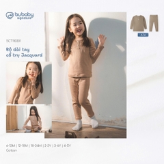 BU Baby (6M-3Y) Bộ dài tay cổ trụ Thu êm BU Siro Jacquard BU Baby SCT110301| Quần áo chính hãng
