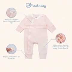 (NB-3M) Body dài tay cài chéo bao tay chân lật Bambus - BBB210803 BBB210805 | Quần áo chính hãng BU Baby
