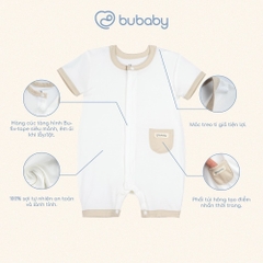 (1M-12M) Body đùi ngắn tay cài giữa Bé trai Bé gái - BSR230203 BSR230200 BSR230204 | Quần áo BU Baby chính hãng