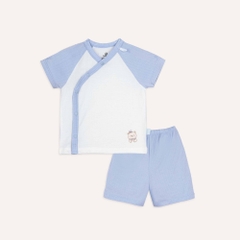 (1M-9M) Bộ ngắn tay cài chéo bé trai bé gái Bubaby Siro BSR130807 BSR130808 | Quần áo BU Baby chính hãng