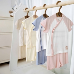 (1M-9M) Bộ ngắn tay cài chéo bé trai bé gái Bubaby Siro BSR130807 BSR130808 | Quần áo BU Baby chính hãng