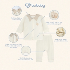 (1M-12M) Bộ dài tay cài giữa bé trai bé gái Siro - BSR110206 | Quần áo BU Baby chính hãng