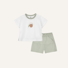 (6M-5Y) Bộ ngắn tay cài vai Bubaby Bamco Cho Bé trai Bé gái - BBC130112 BBC130109 | Quần áo BU Baby chính hãng