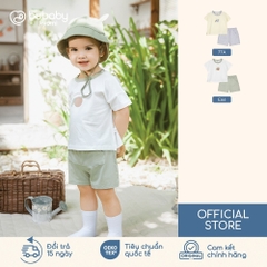 (6M-5Y) Bộ ngắn tay cài vai Bubaby Bamco Cho Bé trai Bé gái - BBC130112 BBC130109 | Quần áo BU Baby chính hãng