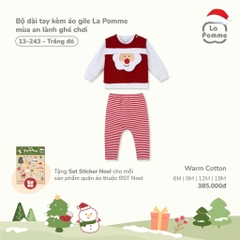 Lapom Bộ dài tay kèm áo gile La Pomme mùa an lành ghé chơi