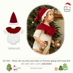 Lapom Body cộc tay kèm phụ kiện La Pomme giáng sinh lung linh - Đồ noel cho bé