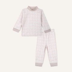 (6M-5Y) Bộ dài tay cổ tròn BUBABY Vải  Mềm mát Signature Cao Cấp Cho Bé