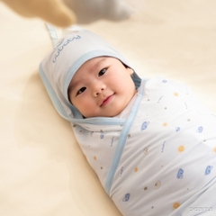BU Baby Phụ kiện chăm sóc giấc ngủ Chăn ủ có mũ Little Rainbow Viscose CVS0817LR | Hàng Chính hãng