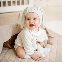 (1M-12M) Mũ Bonnet tai thỏ Siro Jacquard BU Baby ASR194306 | Phụ kiện sơ sinh chính hãng