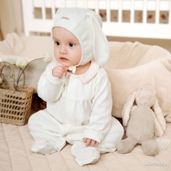 (1M-12M) Mũ Bonnet tai thỏ Siro Jacquard BU Baby ASR194306 | Phụ kiện sơ sinh chính hãng