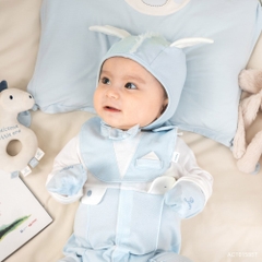 BU Baby Set phụ kiện Yếm Giả vest, Mũ Bonnet Little Pony, Bao tay bao chân bé trai BU Baby AVC01 | Phụ kiện chính hãng