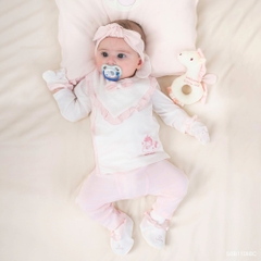 BU Baby (0M-3M) Bộ dài tay cài chéo bèo cổ Bamboo SBB1108BC | Quần áo sơ sinh chính hãng