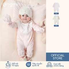 BU Baby (0M-6M) Body dài tay cài giữa, bèo đáp ngực Viscose Cotton KVC210200 | Body sơ sinh chính hãng