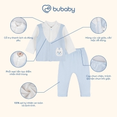 BU Baby (1M-12M) Bộ dài tay cài giữa Giả vest BU Siro BSR1102VE | Quần áo chính hãng