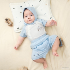 BU Baby (0M-9M) Bộ ngắn tay cài chéo Little Car Bamboo IBB130800 | Quần áo chính hãng