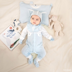BU Baby (0M-3M) Body dài tay cài giữa bé trai bé gái Viscose Cotton SVC2102BT |Body sơ sinh chính hãng