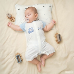 BU Baby (0M-12M) Body đùi ngắn tay cài giữa Little Car Bamboo SBB230200 | Body Sơ sinh chính hãng