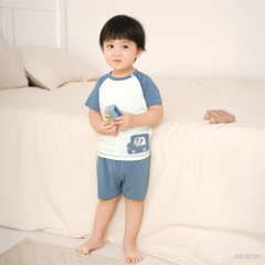 BU Baby (6M-5Y) Bộ ngắn tay cài vai Little Car BU Bamboo IBB130100 | Quần áo chính hãng