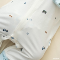 BU Baby (0M-9M) Body dài tay cài giữa Little Car Bamboo SBB210200 | Body sơ sinh chính hãng