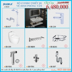 Combo 10 - Trọn Bộ Thiết Bị Vệ Sinh Phòng Tắm SARIKA