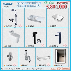 Combo 13 - Trọn Bộ Thiết Bị Vệ Sinh Phòng Tắm SARIKA