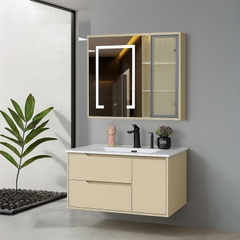 Tủ Lavabo SARIKA® TLB32 Nhựa PVC Cao Cấp Gương Led Cảm Ứng