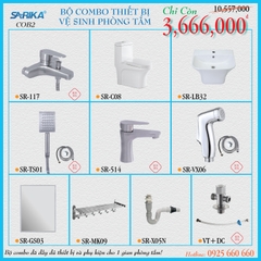Combo 02 - Trọn Bộ Thiết Bị Vệ Sinh Phòng Tắm SARIKA