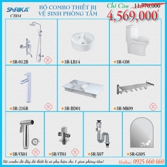 Combo 04 - Trọn Bộ Thiết Bị Vệ Sinh Phòng Tắm SARIKA
