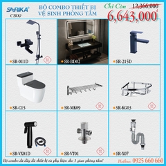 Combo 09 - Trọn Bộ Thiết Bị Vệ Sinh Phòng Tắm SARIKA