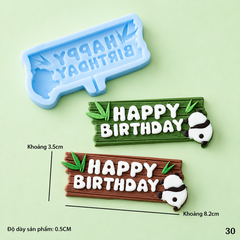 Khuôn Silicon - Chữ Happy - Chữ Nhật Gấu Trúc