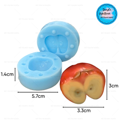 Khuôn Silicon - Trái Cây - Nữa Trái Táo 2 Mảnh 2.8cm