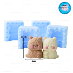 Khuôn Silicon - Động Vật - Set 2 Gấu Ngồi 2 Mảnh 5.5cm