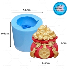 Khuôn Silicon - Túi Vàng - 6.5CM Đồng Tiền