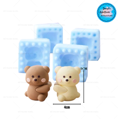 Khuôn Silicon - Động Vật - Set 2 Gấu Ngồi 2 Mảnh 5cm