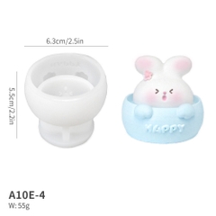 Khuôn Silicon - Động Vật - Con Thỏ Happy 6.3cm