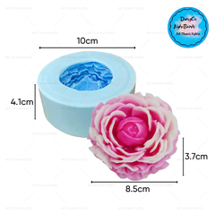 Khuôn Silicon - Hoa Hồng Lai - Mẫu Đơn - 9cm