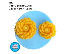 Khuôn Silicon - Set 2 Cúc Thược Dược J-386 J-387