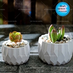 Khuôn Silicon - Chậu Cây - Đa Giác 9.7cm Không Kèm Đế