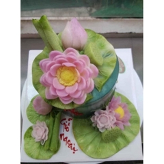 Khuôn Silicon - Hoa Sen Thái Nở - 10.5cm - Nhụy