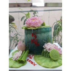 Khuôn Silicon - Hoa Sen Thái Nở - 10.5cm - Nhụy
