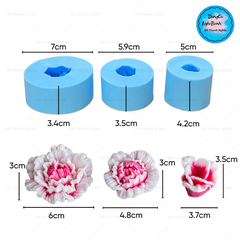 Khuôn Silicon - Hoa Mẫu Đơn Set 3 - Set 3 - V69 V70 V71 mẫu đơn nhúm