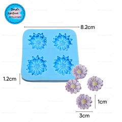 Khuôn Silicon - Hoa Cúc Dẹp Bầu 4c