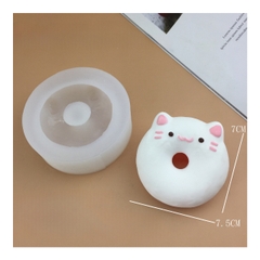 Khuôn Silicon - Mèo Kitty - Khúc Bạch Donut Mèo 7.5cm