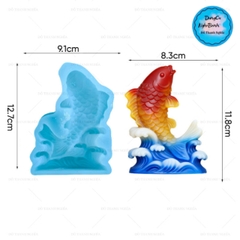 Khuôn Silicon - Biển - Cá Koi Cá Chép Vượt Vũ Môn 11.8cm